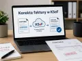 Korekta faktury w KSeF. Schemat pokazuje proces wysyłki faktury korygującej przez Krajowy System e-Faktur.