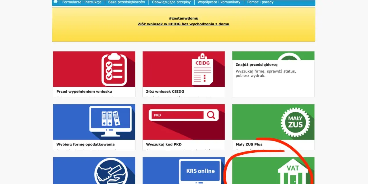 Wykaz podatników VAT, czyli białą listę, znajdziesz na stronie CEIDG.