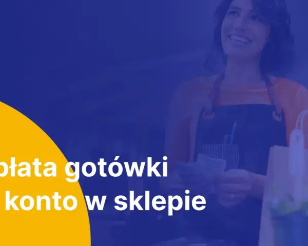 Uśmiechnięta sprzedawczyni liczy pieniądze. Dowiedz się, jak wpłacić gotówkę na konto w sklepie.