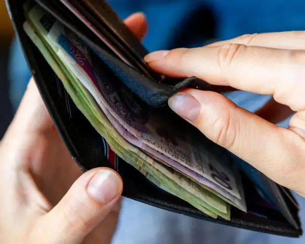 Dłonie przeglądają portfel z polskimi banknotami. Czy to początek drogi do dochodu gwarantowanego?