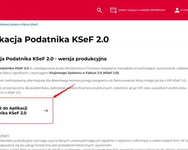 Przejdź do Aplikacji Podatnika KSeF 2.0, aby pobierać faktury i zarządzać nimi w Krajowym Systemie e-Faktur.