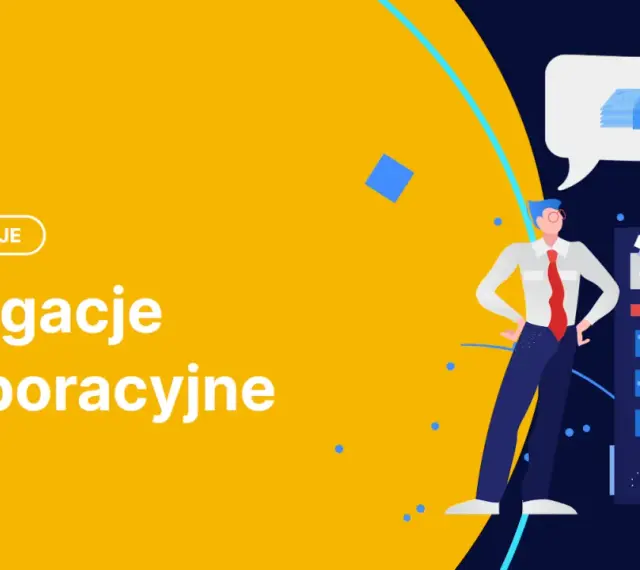 Biznesmen z kalkulatorem i myślą o pieniądzach. Tytuł: "Obligacje korporacyjne".