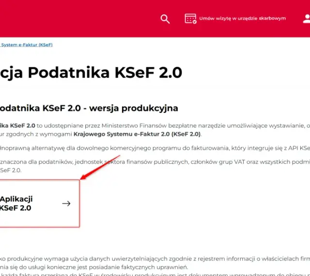 Przejdź do Aplikacji Podatnika KSeF 2.0, aby pobierać faktury i zarządzać nimi w Krajowym Systemie e-Faktur.