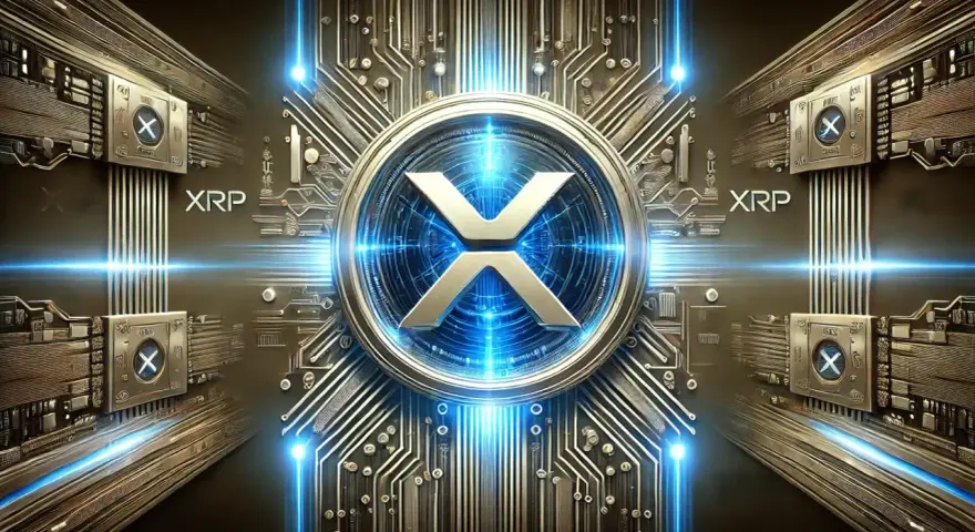 Centralny symbol XRP otoczony futurystyczną elektroniką. Dowiedz się, jak kupić XRP i dołącz do rewolucji kryptowalut.