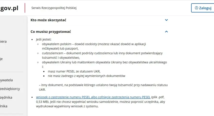 Jak odblokować PESEL? Strona gov.pl wyjaśnia, jakie dokumenty są potrzebne dla obywateli Polski, cudzoziemców i obywateli Ukrainy.