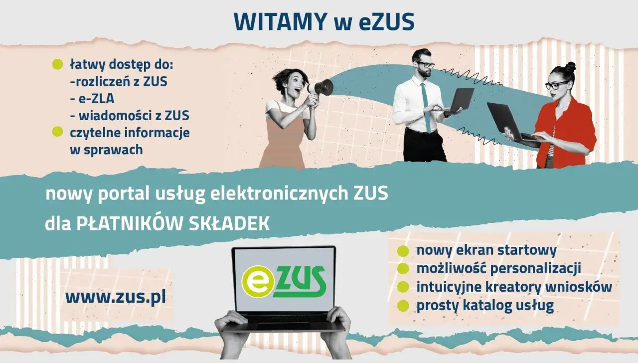 e-ZUS: łatwy dostęp do rozliczeń, e-ZLA, wiadomości i informacji. Nowy portal dla płatników składek, ułatwiający wakacje od ZUS 2026.
